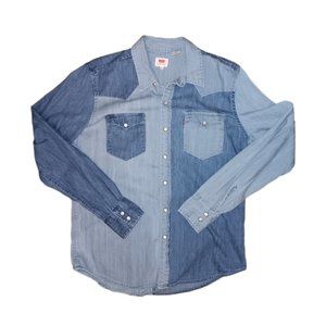 LEVI'S Denim Colorblock Button-Up Shirt/Shacket